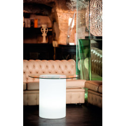 Dekoracyjna lampa stolik TUNISI średnicy 40cm i wysokości 60 cm z podświetleniem 4-12W LED